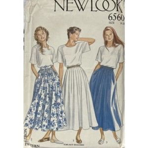 Vintage ©1980's New Look 6560, Skirt pattern  - Size 8-10-12-14-16-18-20